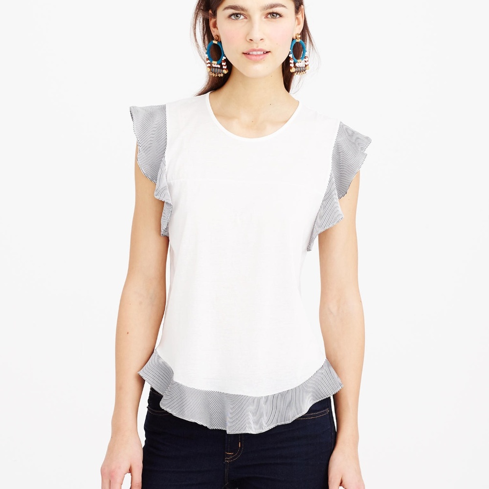 J. Crew Flounce Tank Top in Stripe